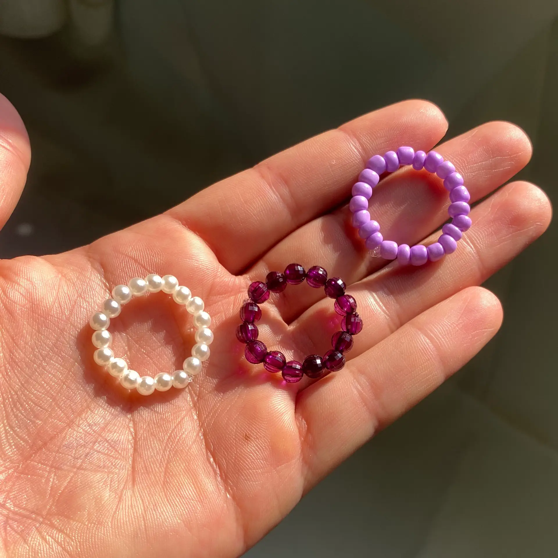 Conunto Aneis de Miçanga Feito à Mão