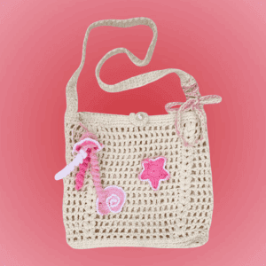 Bolsa Crochê Mar água viva artesanal feito à mão
