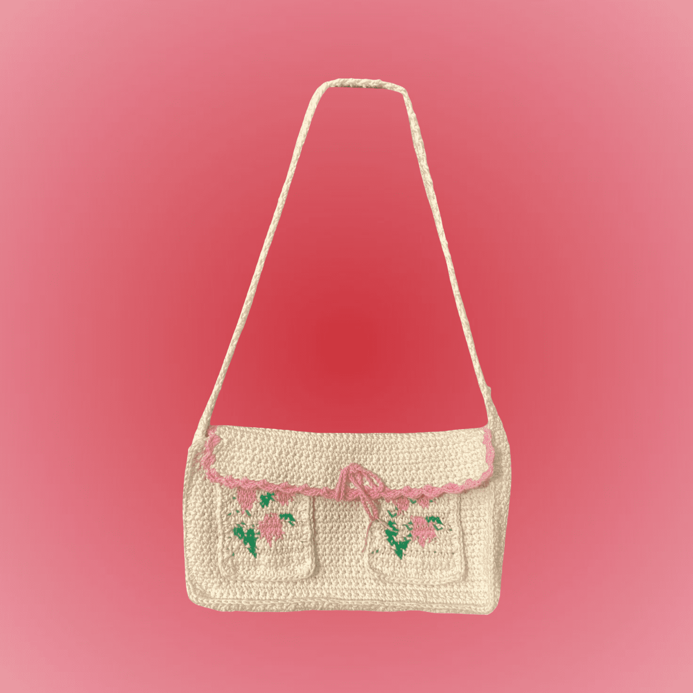 Bolsa Coquette Crochê Feito à Mão Artesanal