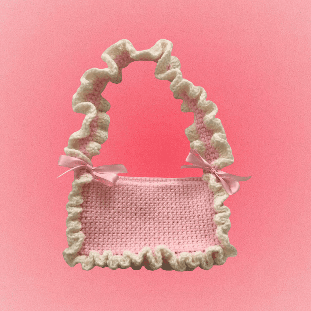 bolsa feita a mão croche artesanal coquette