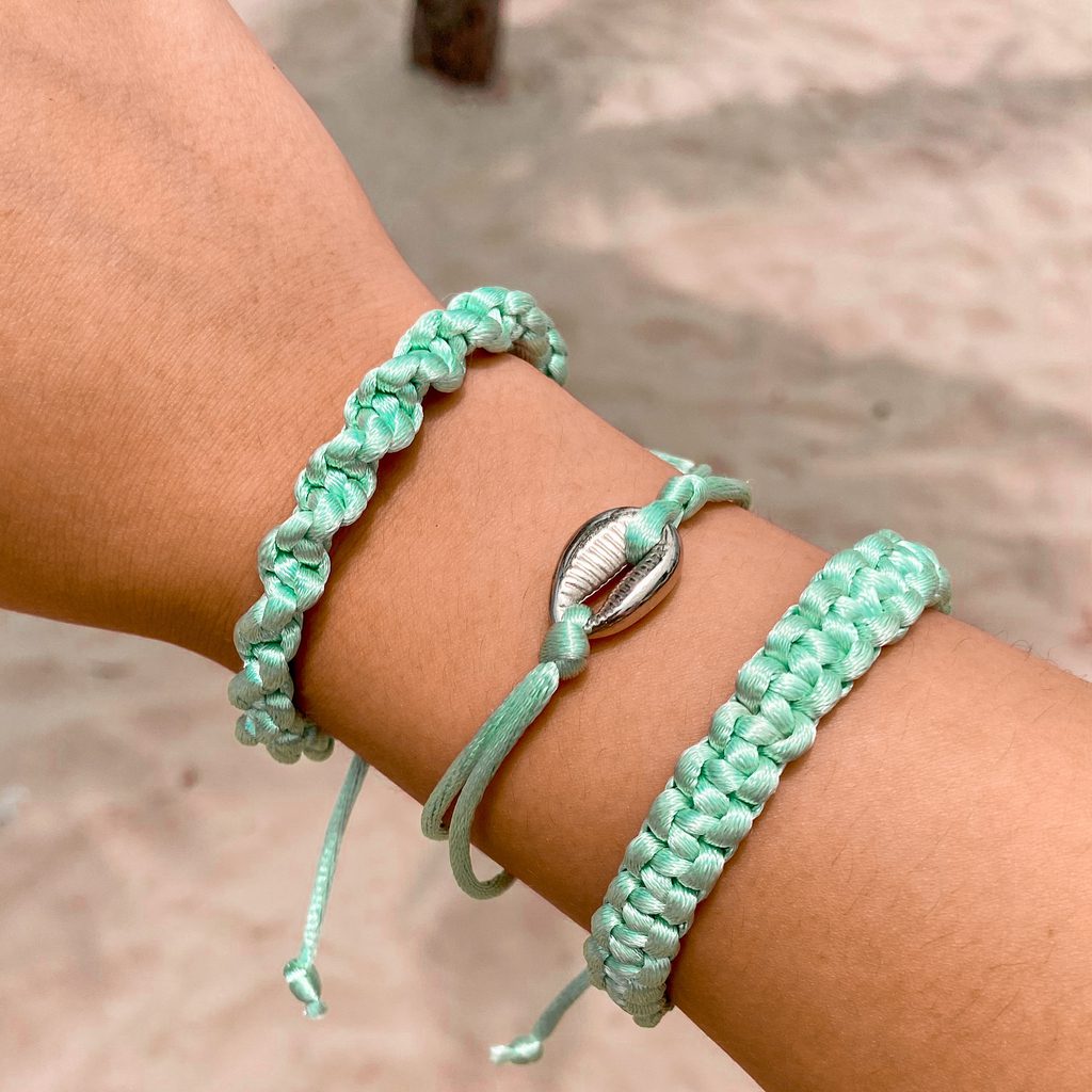 Kit pulseiras macramê Jade