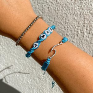 Conjunto pulseira A.MAR azul
