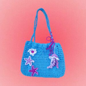 bolsa mar croche agua viva feito a mão artesanal