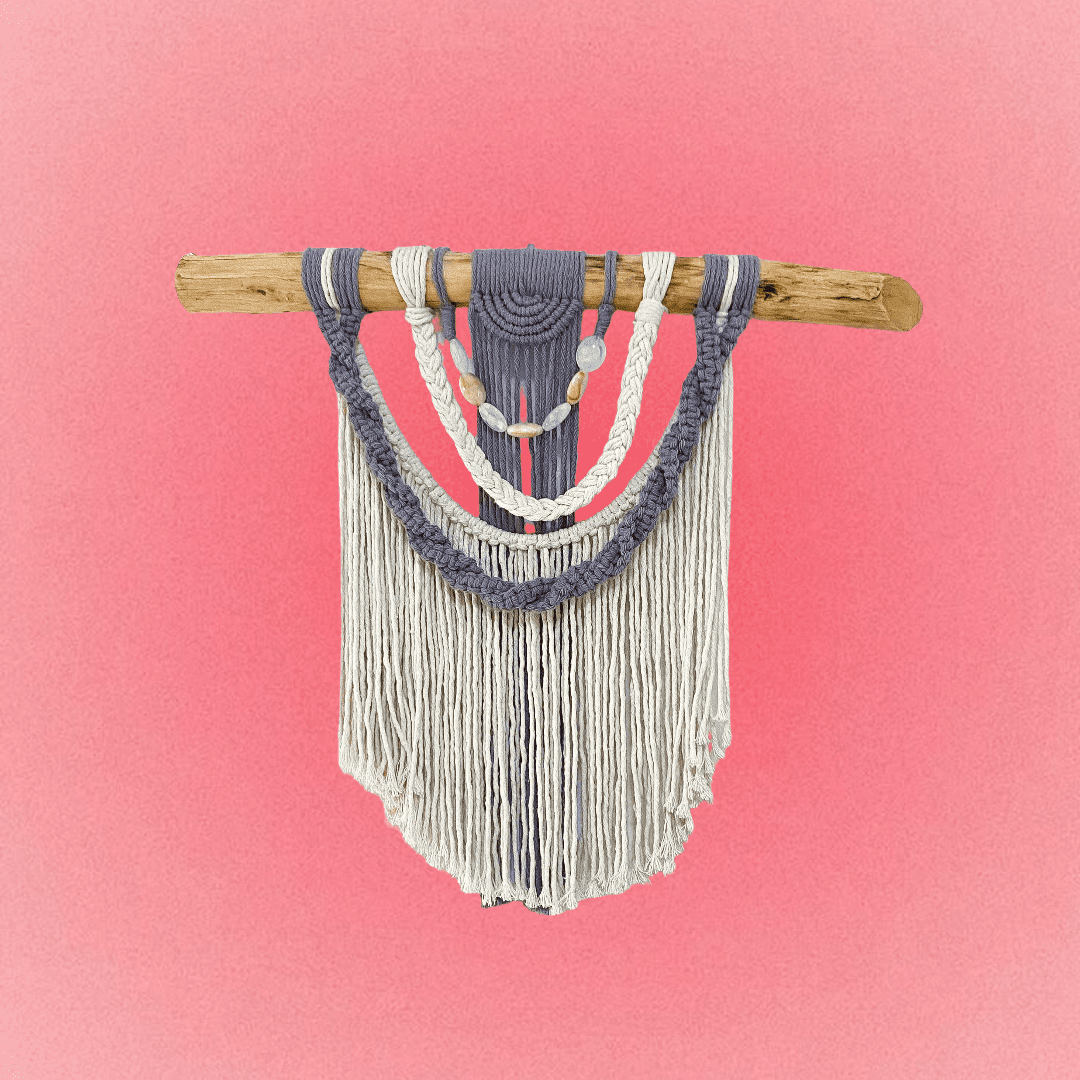 painel macrame decorativo feito à mão artesanal