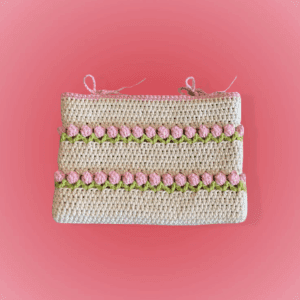 porta livro de crochê tulipa